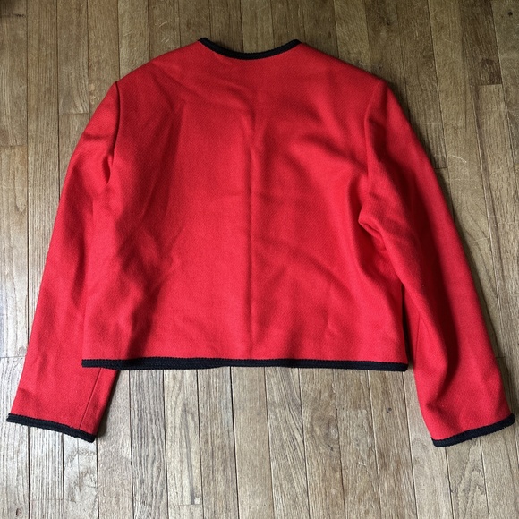 Pendleton Vintage Cherry Red Wool Blazer Womens Size 16 Grandmacore preppy - Picture 6 of 9